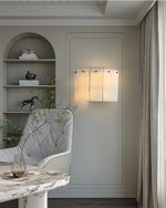 Fractured Alabaster Wall Sconce in Black and Brushed Copper