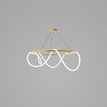Sculptural Linear Curve LED Chandelier in Gold or Black