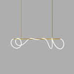 Sculptural Linear Curve LED Chandelier in Gold or Black