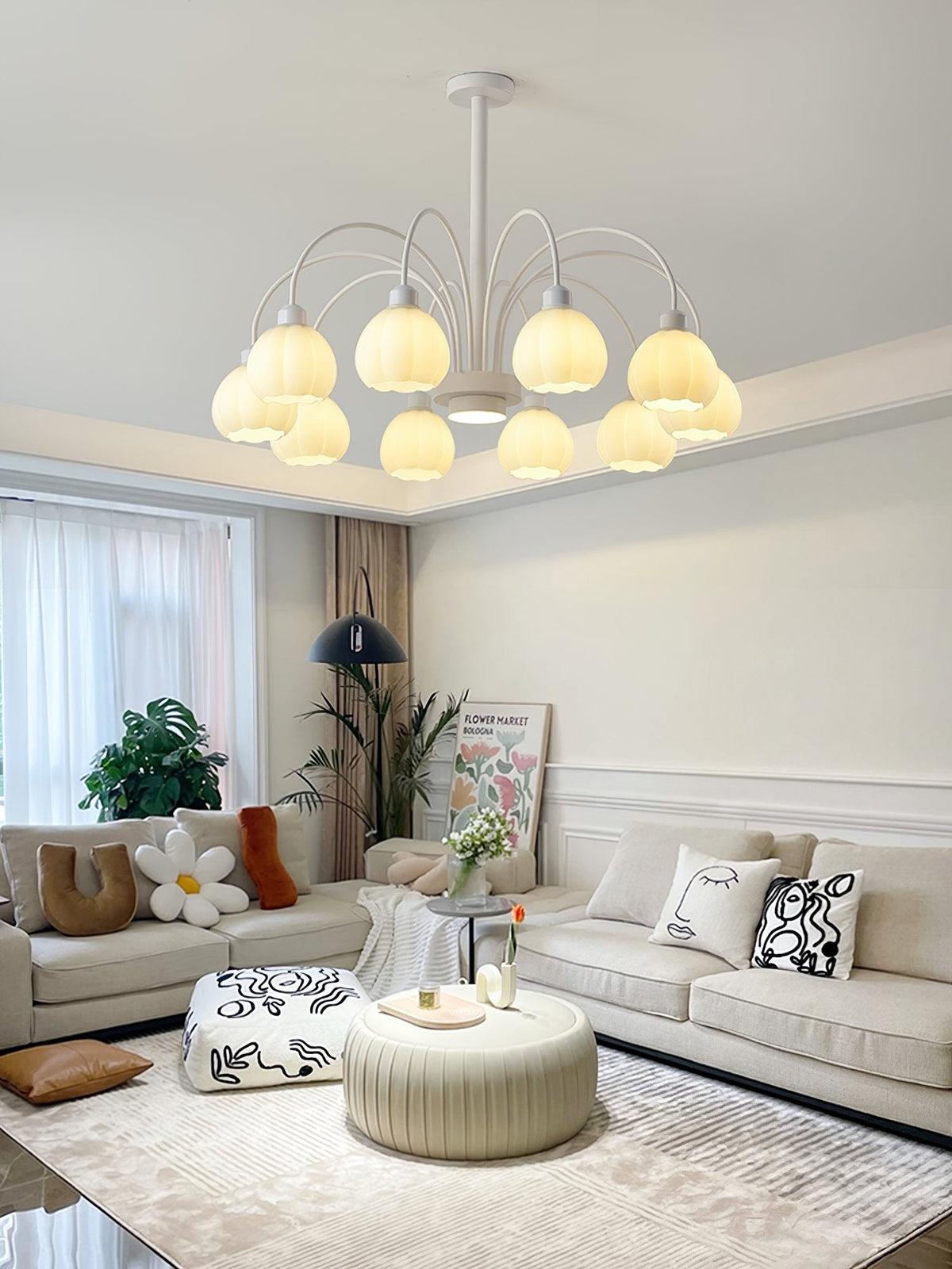 French Cream Bud Chandelier