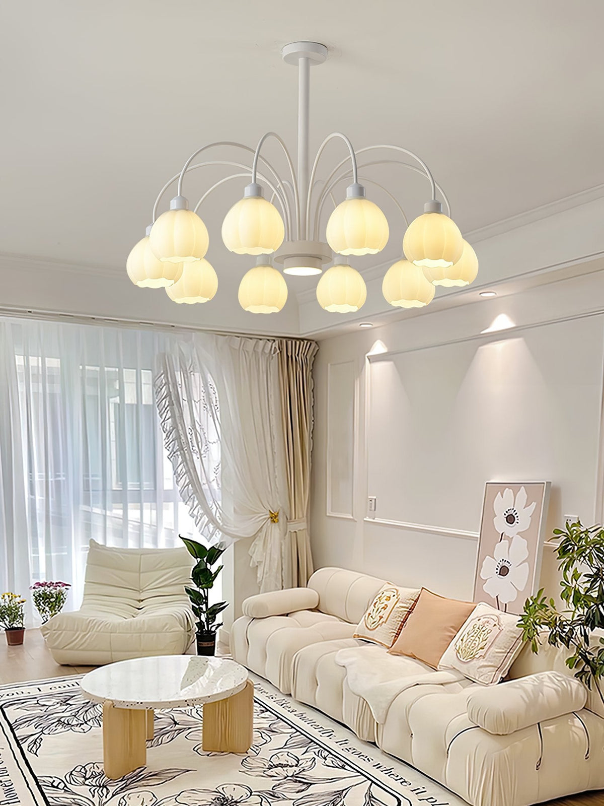 French Cream Bud Chandelier