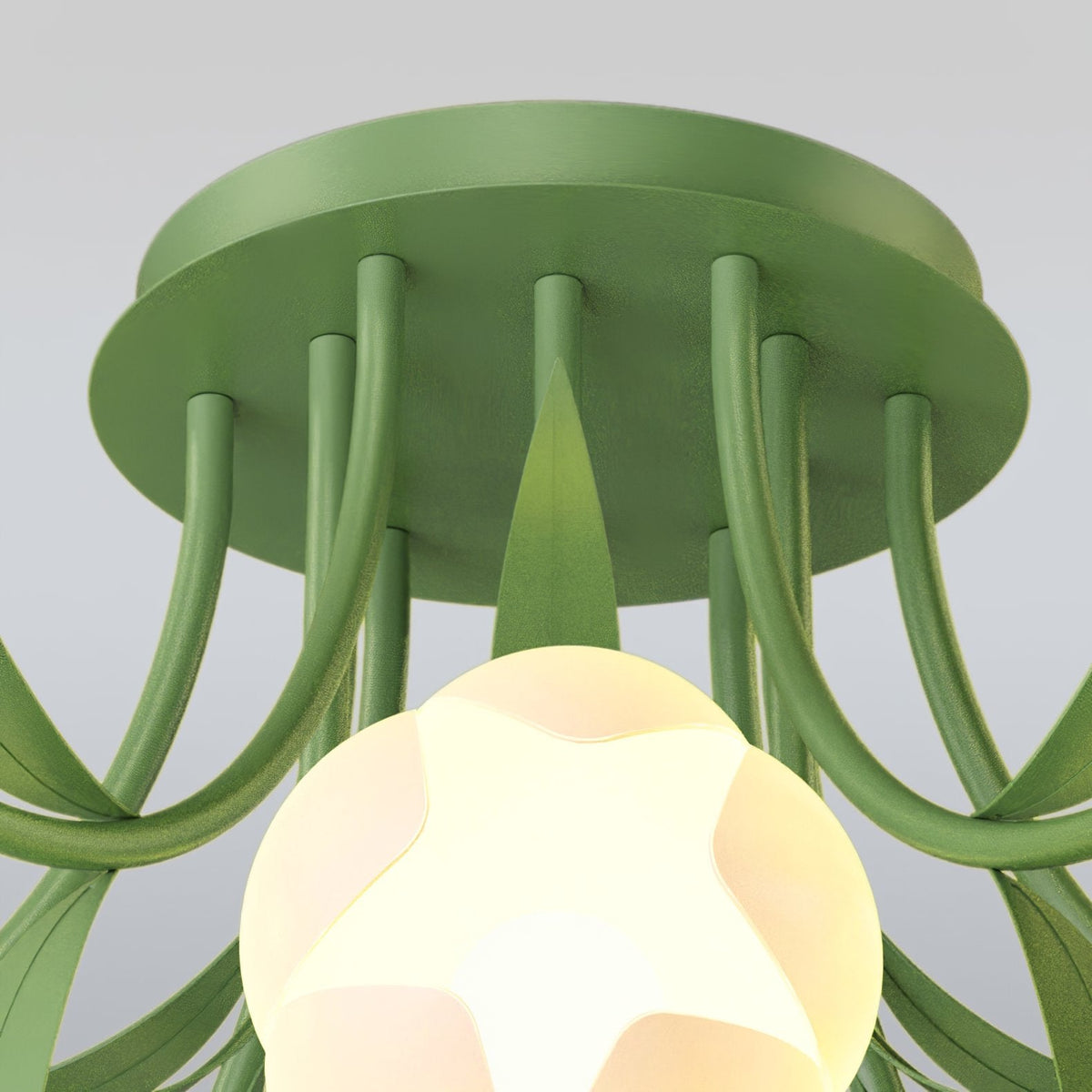 French Cream Orchid Ceiling Lamp