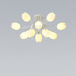 French Cream Orchid Ceiling Lamp
