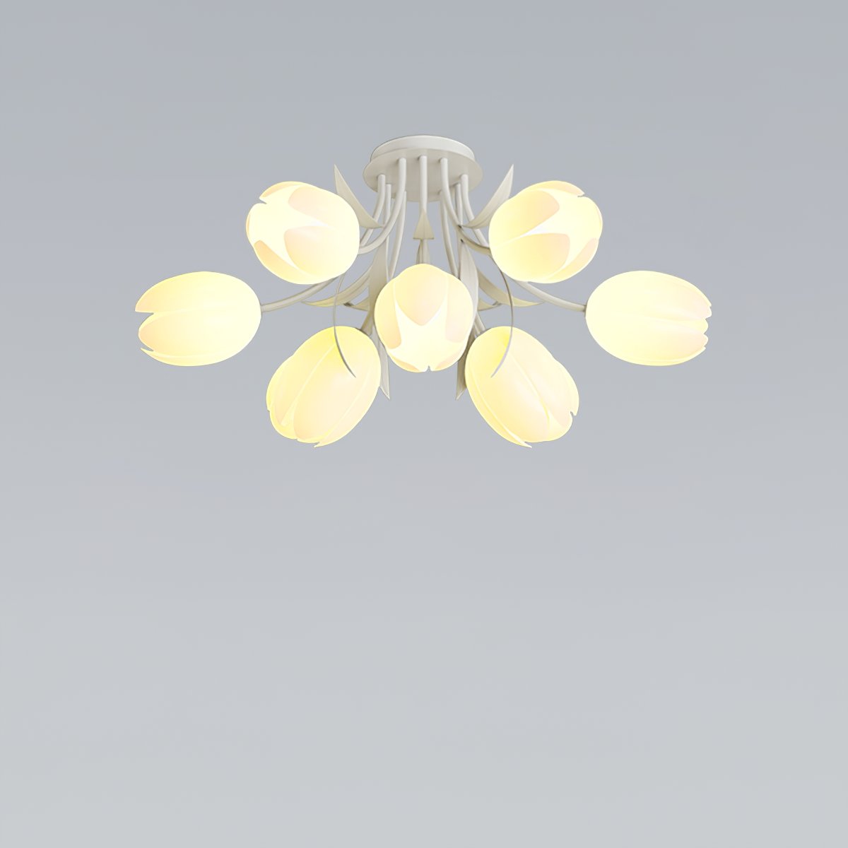 French Cream Orchid Ceiling Lamp