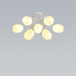 French Cream Orchid Ceiling Lamp