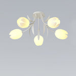 French Cream Orchid Ceiling Lamp