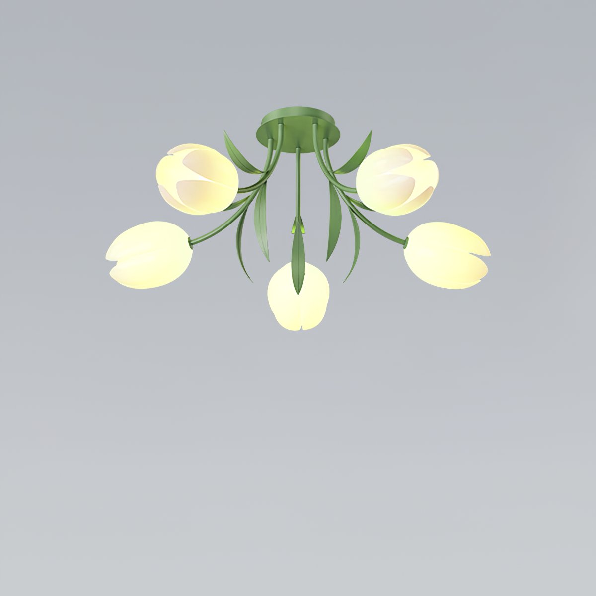 French Cream Orchid Ceiling Lamp