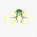 French Cream Orchid Ceiling Lamp