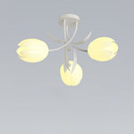 French Cream Orchid Ceiling Lamp