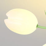 French Cream Orchid Ceiling Lamp