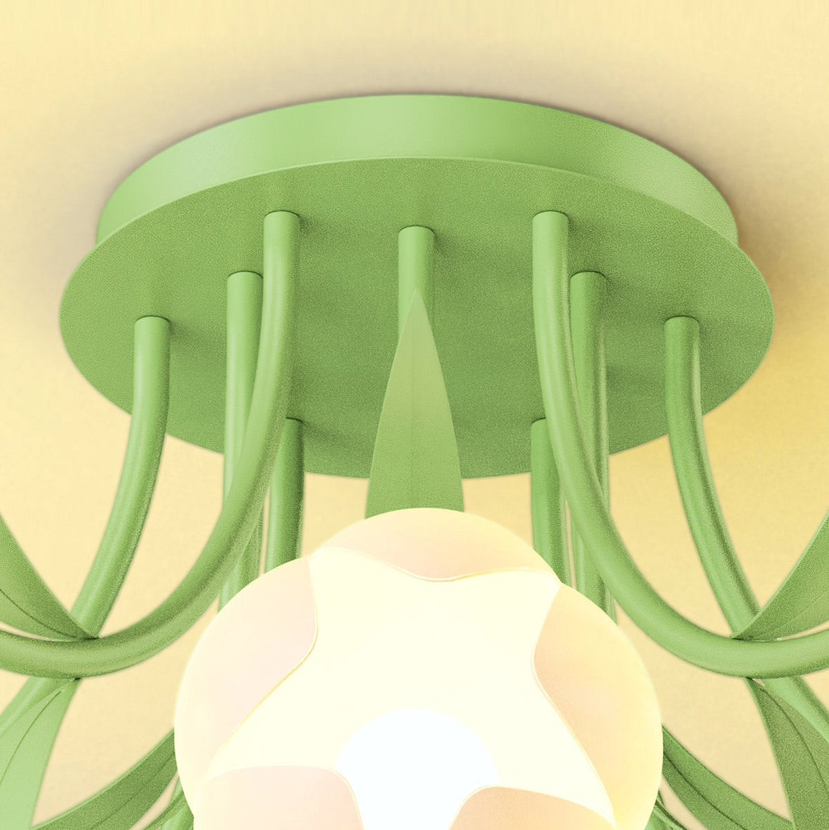 French Cream Orchid Ceiling Lamp