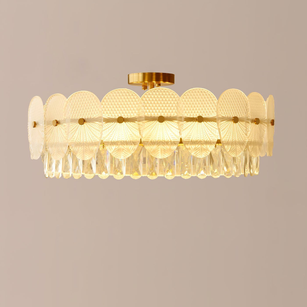 French Retro Crystal Ceiling Lamp