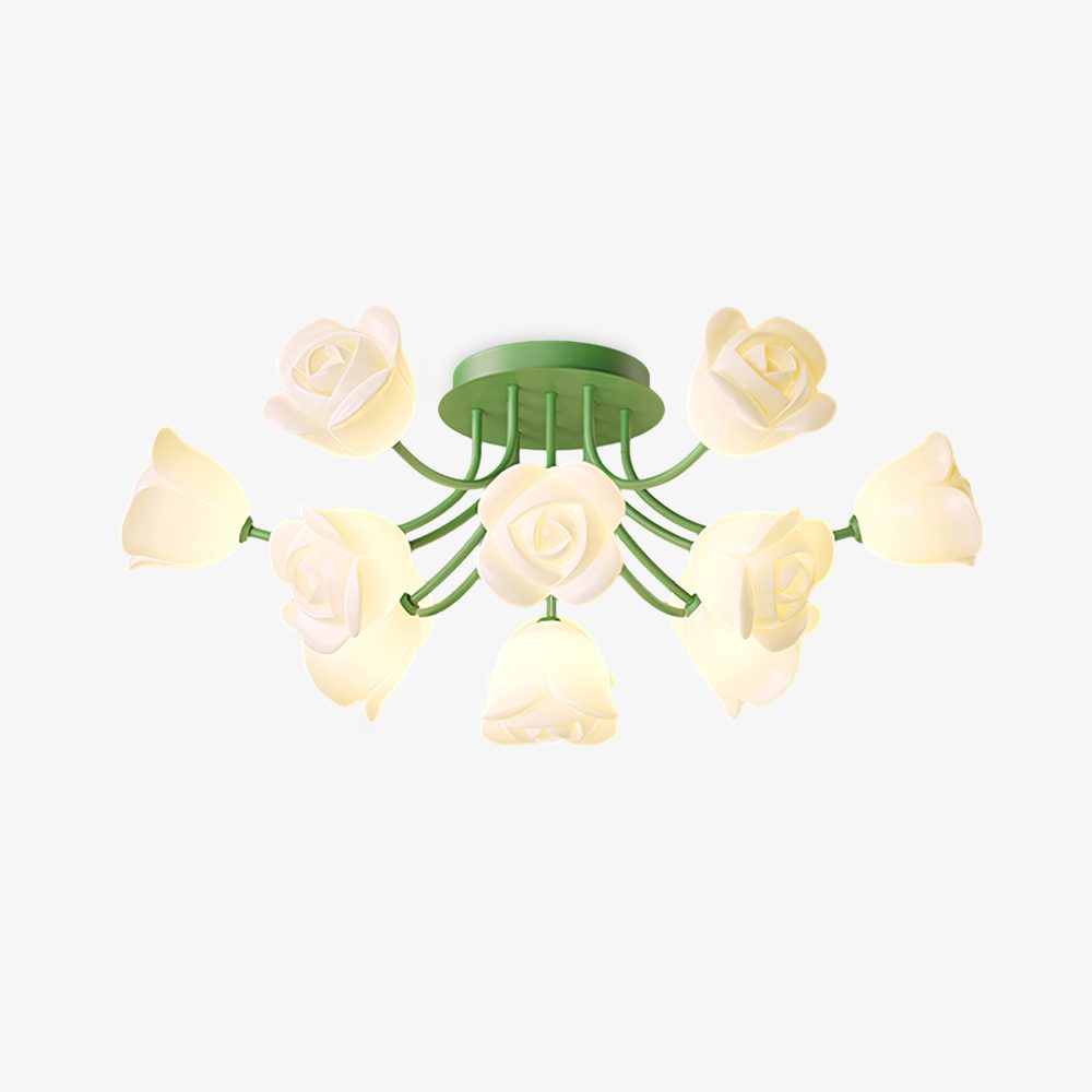 French Romantic Rose Ceiling Lamp