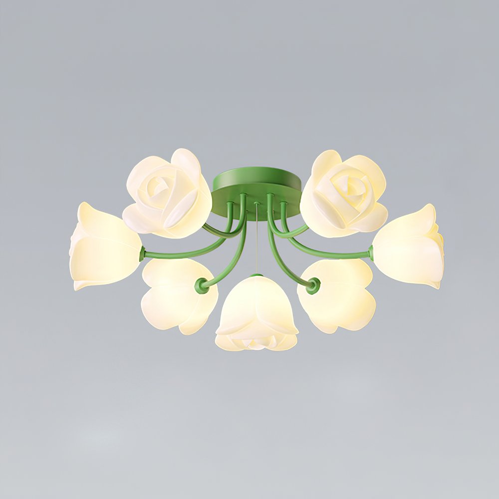 French Romantic Rose Ceiling Lamp