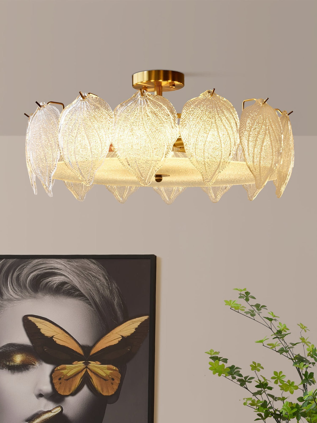 French Style Pearl Glass Chandelier