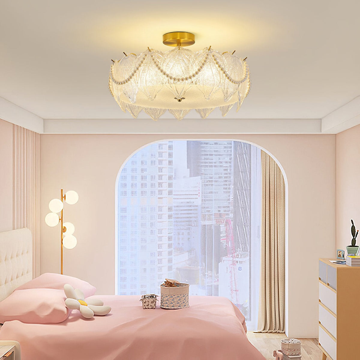 French Style Pearl Glass Chandelier