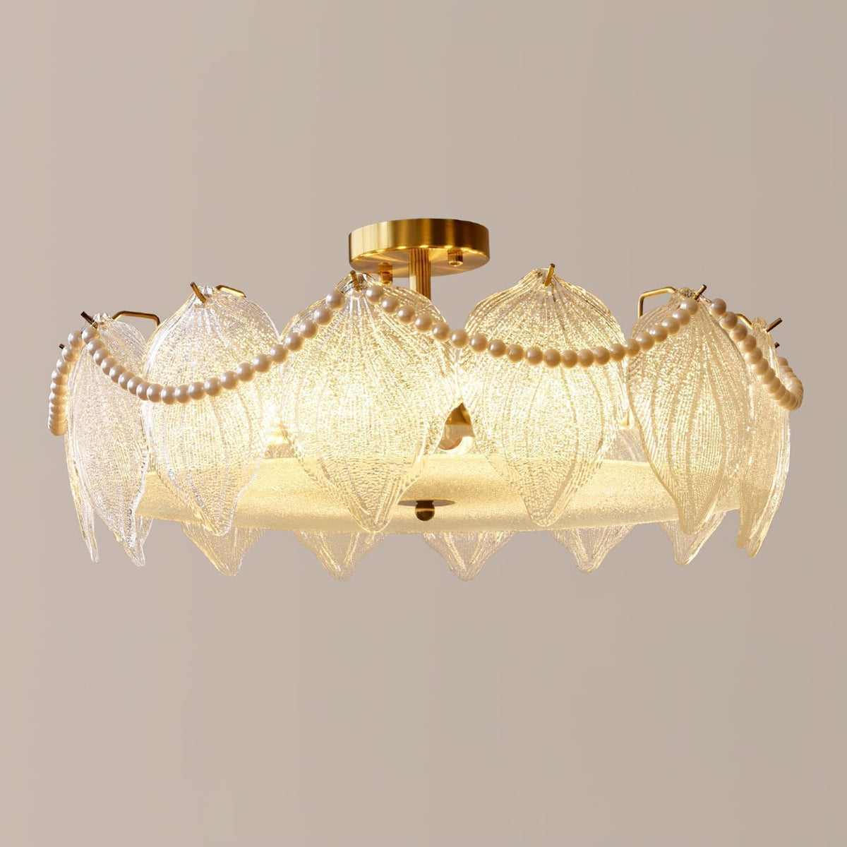French Style Pearl Glass Chandelier