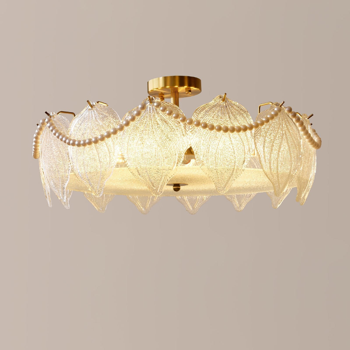 French Style Pearl Glass Chandelier