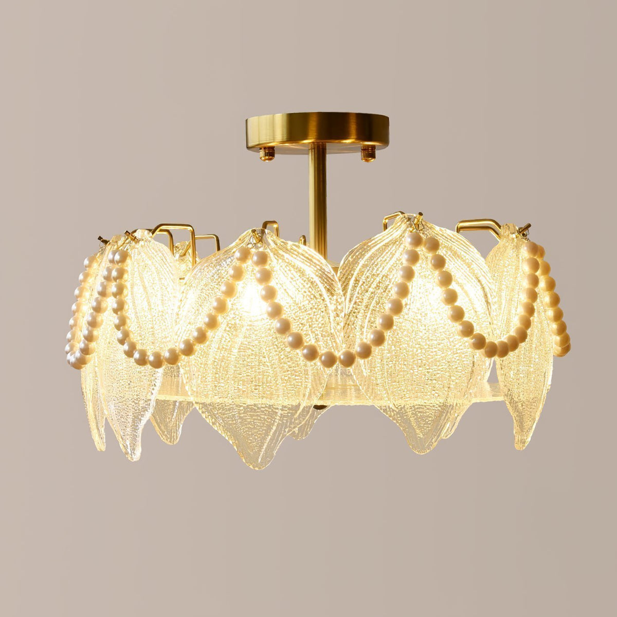 French Style Pearl Glass Chandelier