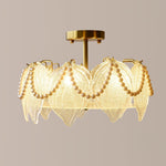 French Style Pearl Glass Chandelier