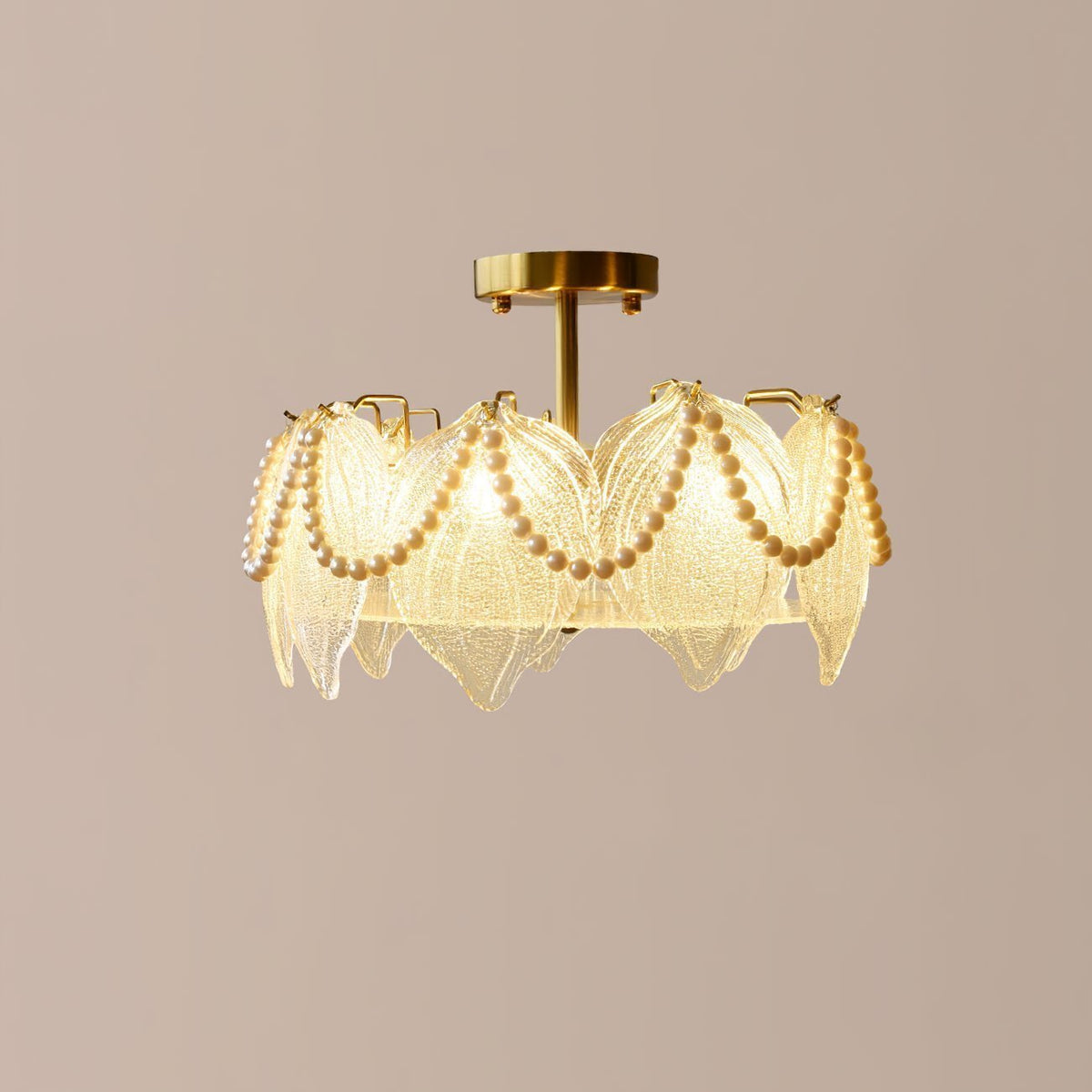 French Style Pearl Glass Chandelier