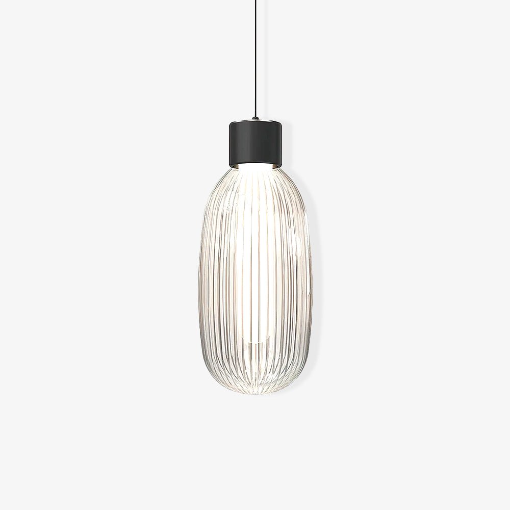 Friso LED Pendant Light – Ribbed Glass Modern Hanging Lamp