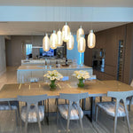 Friso LED Pendant Light – Ribbed Glass Modern Hanging Lamp