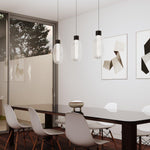 Friso LED Pendant Light – Ribbed Glass Modern Hanging Lamp