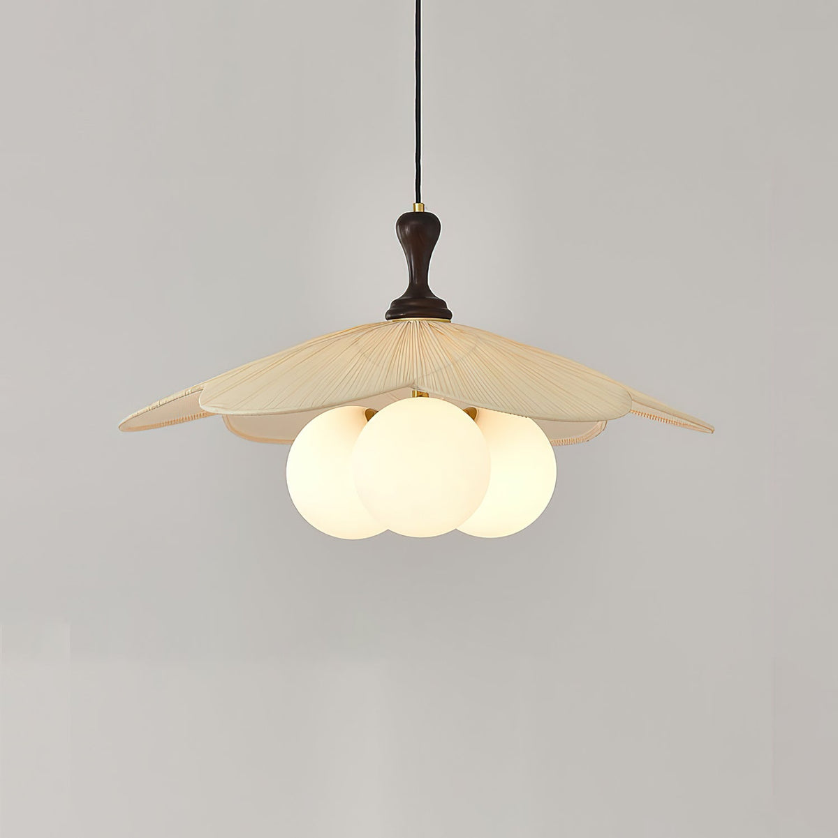 Froselia Pendant Light – Frosted Glass & Walnut Wood Modern Hanging Lamp