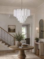 Frosted Glass Cascade Chandelier – Modern Murano Style Pendant Light