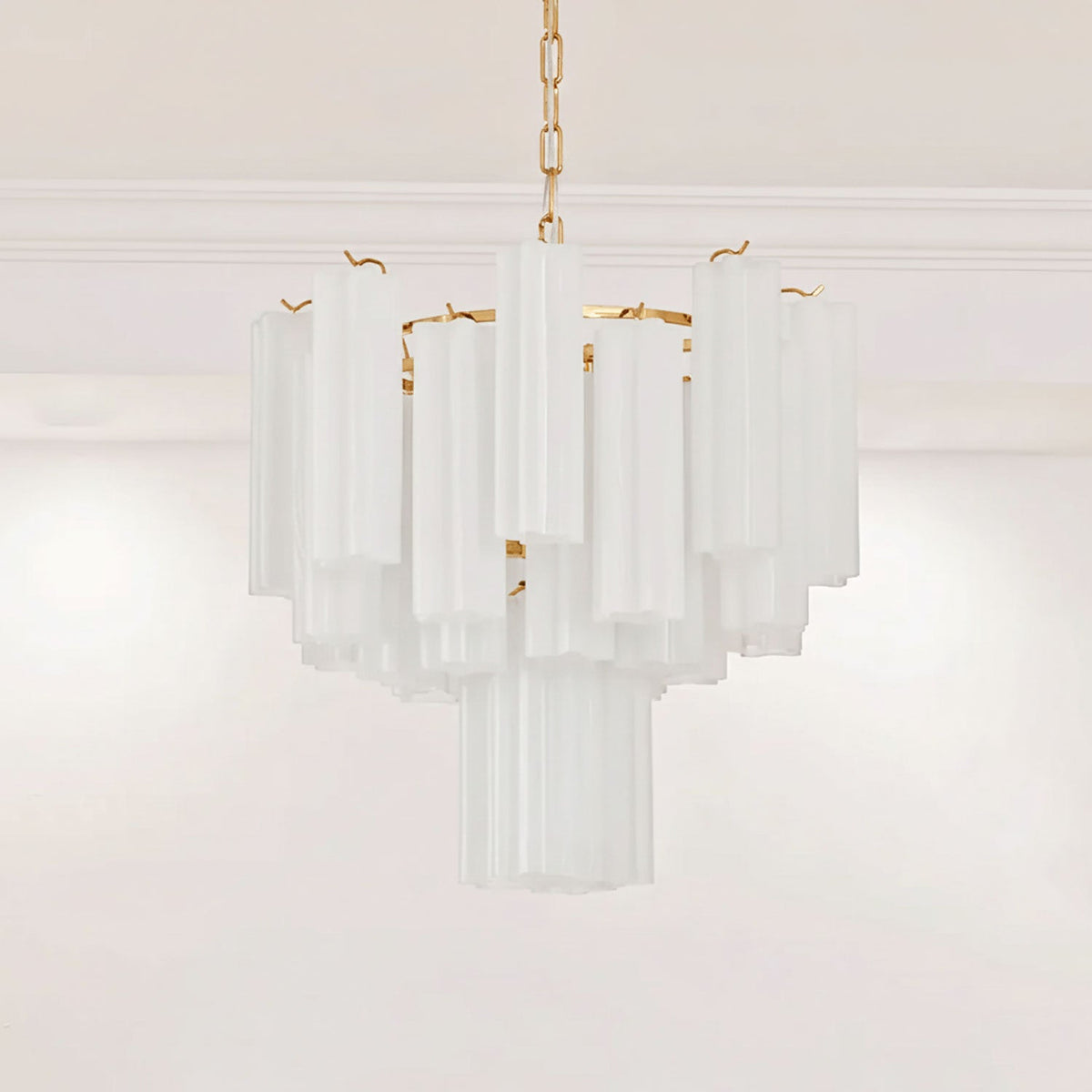 Frosted Mist Glass Tube Chandelier for Modern Interiors