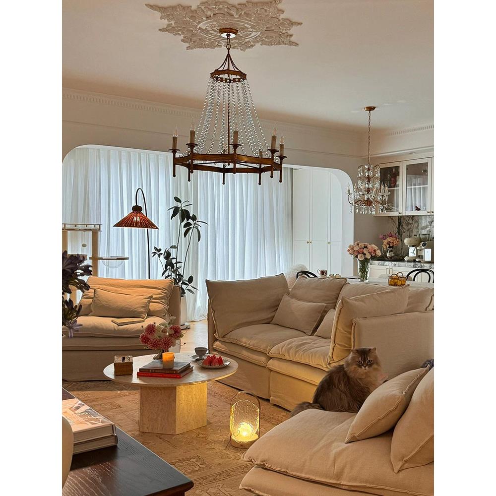 frosted-crystal-bead-chandelier