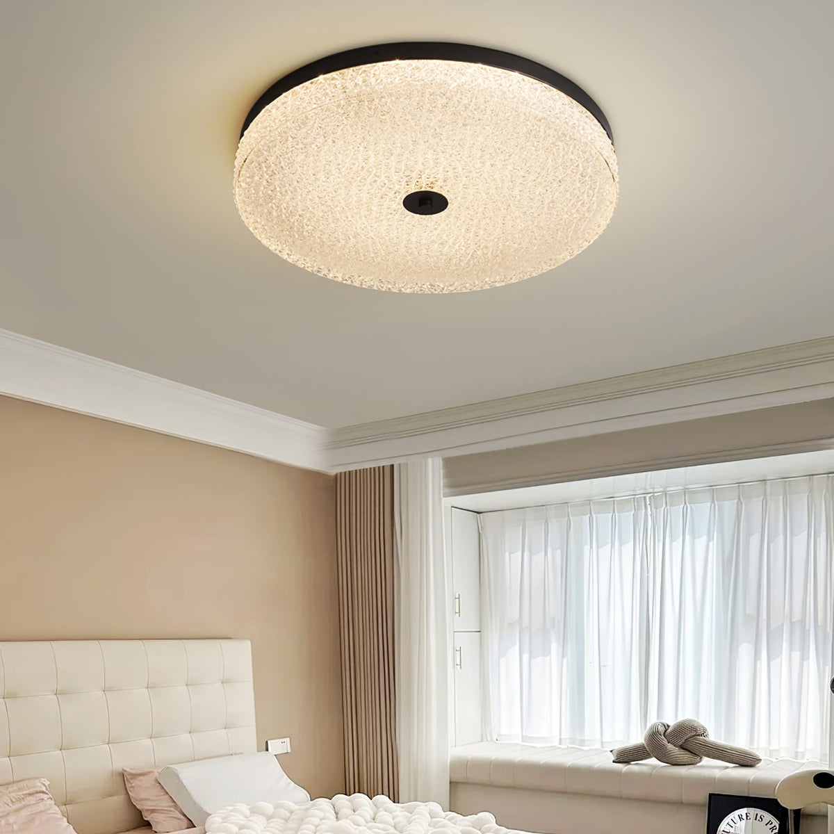 Frosted Dawn Ceiling Light – Modern Flush Mount LED Lamp for Bedroom & Living Room