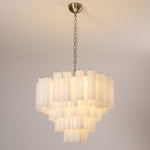 Frosted Glass Cascade Chandelier – Modern Murano Style Pendant Light
