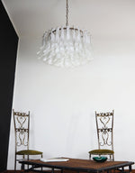 Petals Frosted Glass Chandelier in White | Modern Designer Lighting