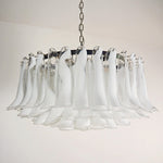 Petals Frosted Glass Chandelier in White | Modern Designer Lighting
