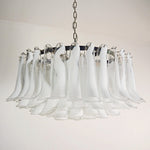 Petals Frosted Glass Chandelier in White | Modern Designer Lighting