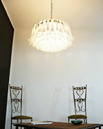 Petals Frosted Glass Chandelier in White | Modern Designer Lighting