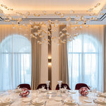Frosted Petals Frozen Crystal Chandelier – Modern Designer Hanging Light for Living Room, Dining Room, and Hotel Interiors