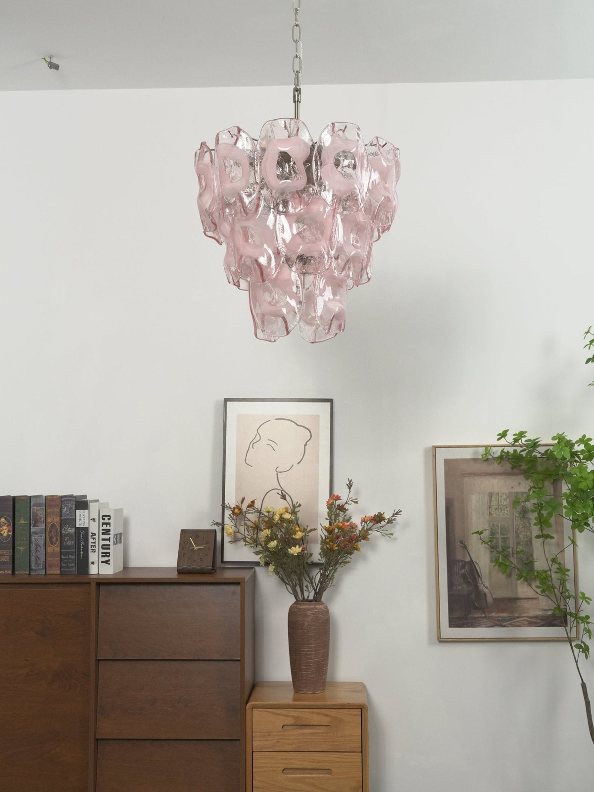 Frostelle Glass Chandelier – Hand-Cast Murano Style Pendant for Dining & Living Rooms