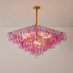 Fuchsia Prism Empire Chandelier – Hand-Blown Glass Pendant Light