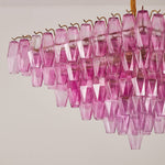 Fuchsia Prism Empire Chandelier – Hand-Blown Glass Pendant Light