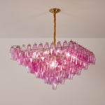 Fuchsia Prism Empire Chandelier – Hand-Blown Glass Pendant Light