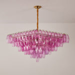 Fuchsia Prism Empire Chandelier – Hand-Blown Glass Pendant Light