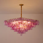 Fuchsia Prism Empire Chandelier – Hand-Blown Glass Pendant Light