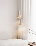 Funnel Travertine Pendant Light – Natural Stone Modern Hanging Lamp