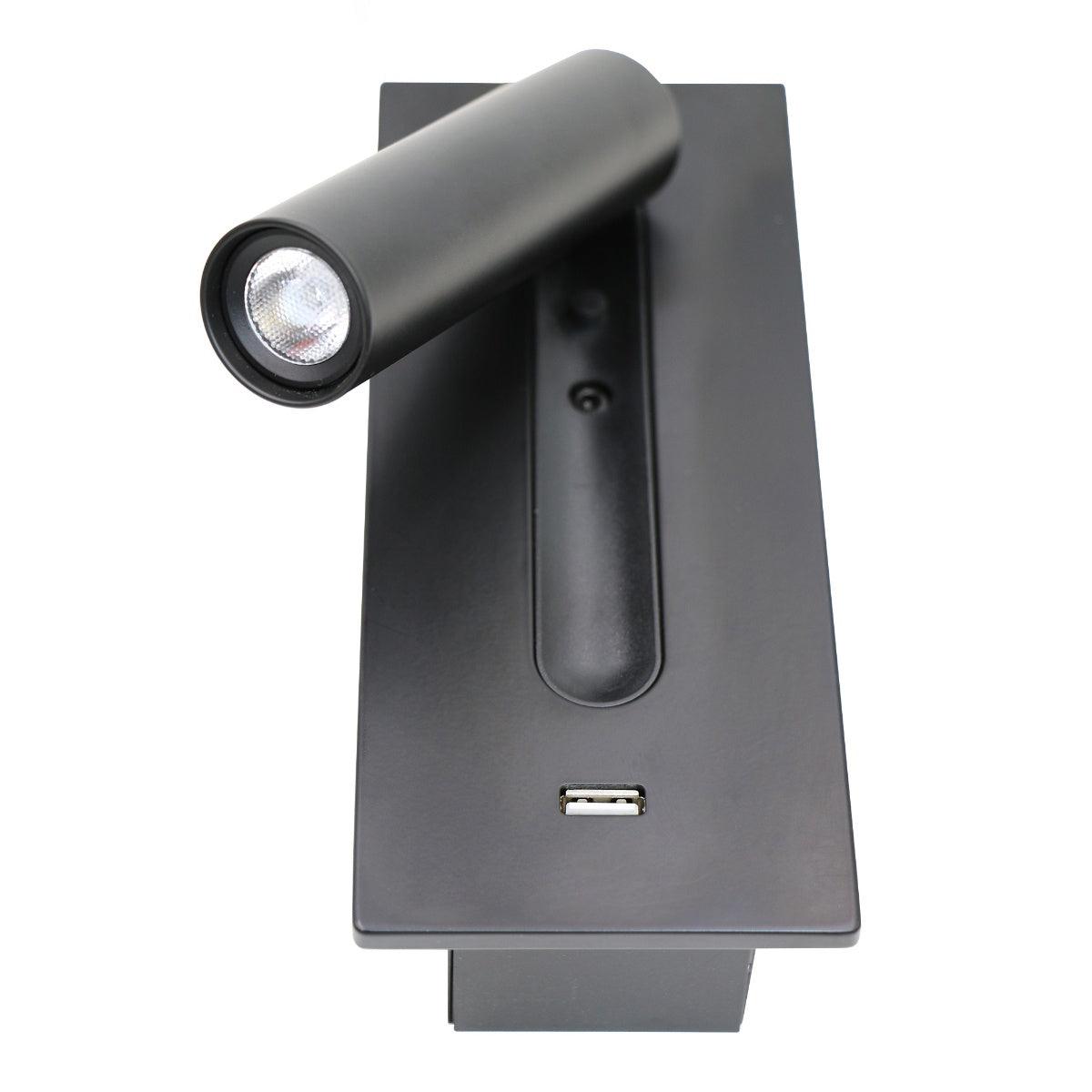 Fuse LED Wall Sconce with USB Charging Port for Bedside and Hallway