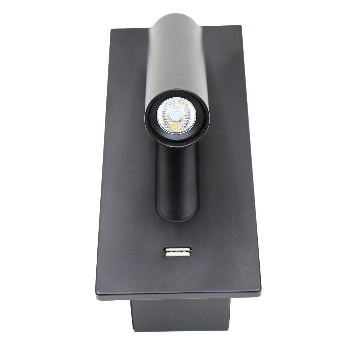 Fuse LED Wall Sconce with USB Charging Port for Bedside and Hallway