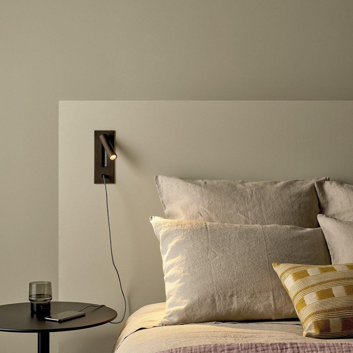 Folded Back LED Wall Sconce for Bedside Reading