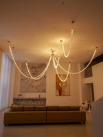 Gabriel Gold Crystal Chandelier – Sculptural LED Pendant for Modern Interiors